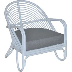 Loungesessel, weiß, B:70cm H:80,5cm T:72cm, Bezug 100% Polyester, HOFMANN LIVING AND MORE, Sessel, Handgeflochten