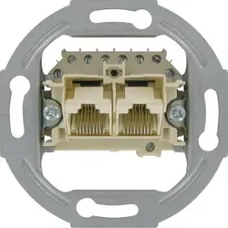 Kopp 115400186 UAE-Anschlussdose, für Telefon-und Datentechnik, RJ11/12, RJ45, 8 Pole belegbar, 2 Anschlüsse