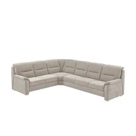 meinSofa Eckcouch Flachgewebe 2-Sitzer Creme