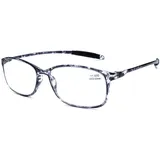 DOOViC Lesebrille Herren 3,0 Rechteckig Schildpatt Rahmen Blaulichtfilter Computer Brille mit Stärke für Damen - 3.0
