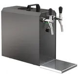 ich-zapfe Durchlaufkühler Trockenkühler, STREAM 50K mit Luftpumpe Bierkoffer, Bierzapfanlage, 2-leitig bis zu 55 Liter/h - BLACK EDITION, Zapfkopf 2:Flach,Zapfkopf:KeyKeg