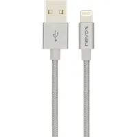 Nevox USB-Kabel LC-1530 USB-A auf Lightning Nylon 2m silbergrau