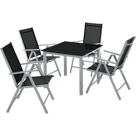 Tectake Sitzgruppe 5-tlg. silber/grau