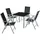 Tectake Sitzgruppe 5-tlg. silber/grau