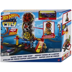 Hot Wheels City Super Reifenshop Spielset, Geschenk für Kinder von 4 bis 8 Jahren