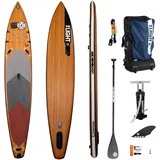 Light Board Corp LIGHT MFT TOURER 13,6x30 SUP wood inkl. 3-Piece Carbon Endurance Race Paddel