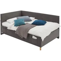 Meise Möbel meise.möbel Polsterbett Cool mit Lattenrost Cord Anthracite 140 x 200 cm