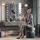 livinity Schminktisch Ascona, Grau, mit Beleuchtung und Hocker