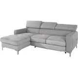 Cotta Ecksofa "Sammy L-Form", grau, B:226cm H:74cm T:169cm, Struktur (100% Polyester );Chenille (90% Polyester; 10% Polyamid ), Sofas, Ecksofa, mit Kopfteilverstellung, wahlweise mit Bettfunktion & Bettkasten