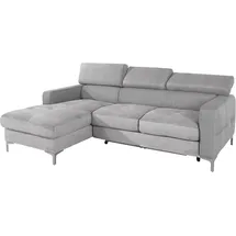 Cotta Ecksofa "Sammy L-Form", grau, B:226cm H:74cm T:169cm, Struktur (100% Polyester );Chenille (90% Polyester; 10% Polyamid ), Sofas, Ecksofa, mit Kopfteilverstellung, wahlweise mit Bettfunktion & Bettkasten