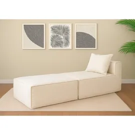 MCW Chaiselongue Stoff/Textil 75 x 63 x 194 cm Weiß