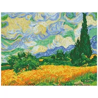 Diamond Dotz Diamond Painting Weizenfeld mit Zypressen