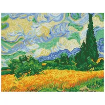 Diamond Dotz Diamond Painting Weizenfeld mit Zypressen