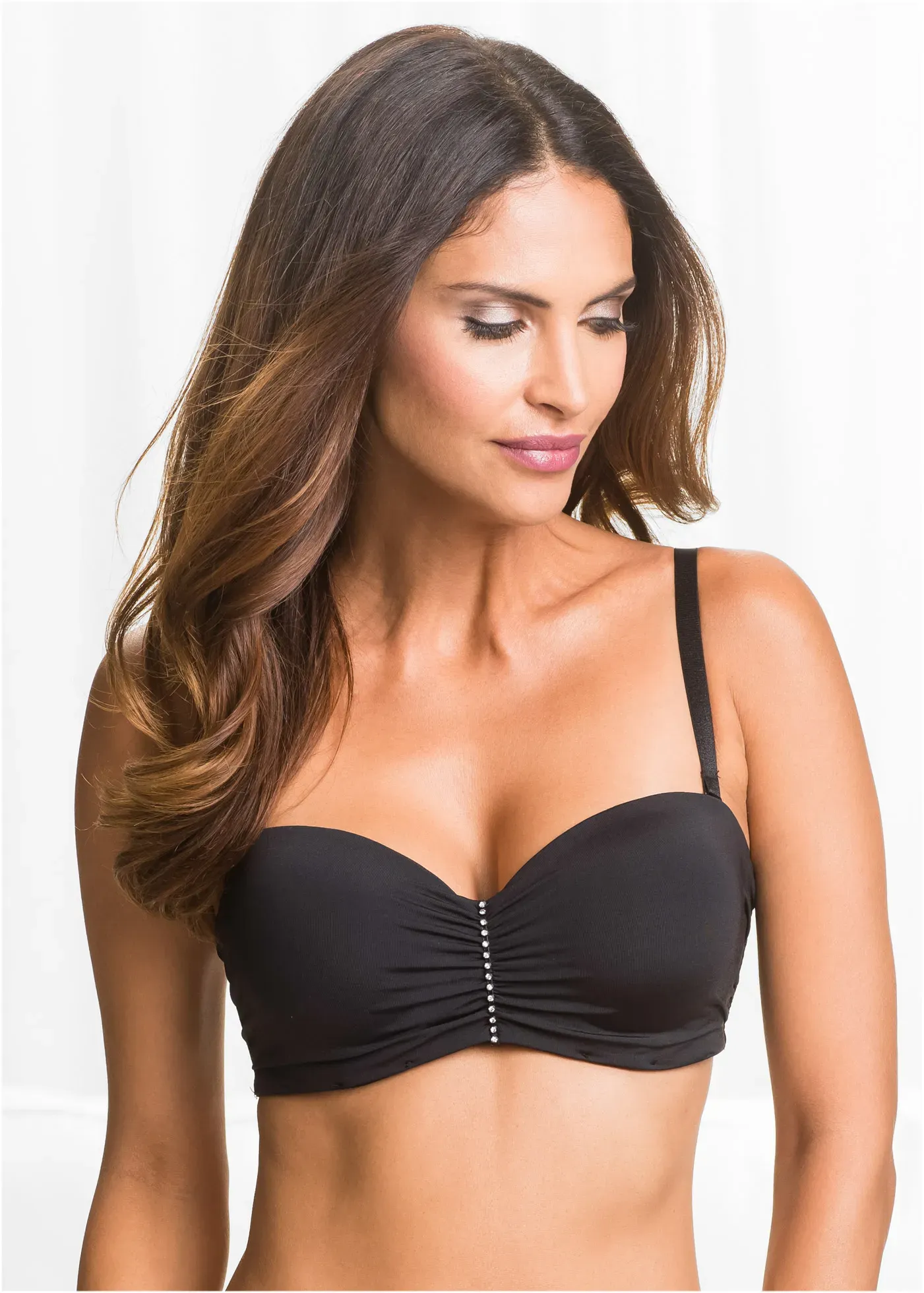 Multiway-BH BONPRIX, Damen, Gr. 80, Cup C, schwarz, Jersey, Obermaterial: 80% Polyamid, 20% Elasthan. Einsatz: 92% Polyamid, 8% Elasthan, unifarben, BHs, mit normalen, gekreuzten oder abnehmbaren Trägern