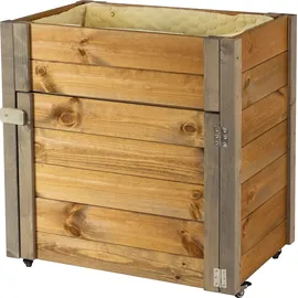 Dobar Green Label Rollbares Hochbeet 60 x 40 x 62 cm Grau-Braun