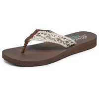 Skechers Damen Meditation-Ozean Brise Flipflop, braun, 38 EU - 38 EU
