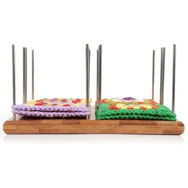 luxuskollektion Bambus Blockierbrett für Granny Square mit 20 Edelstahl