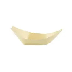 Greenbox Snackschalen Holzschiffchen, Holz DCA017731 , 1 Packung = 100 Stück, Länge: 11 cm