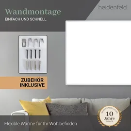 Heidenfeld Infrarotheizung HF-HP100-3, m. Thermostat, weiß, 300-1200 Watt, 10 J. Garantie (800 Watt)