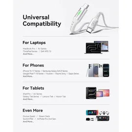 INIU USB C auf USB C Kabel, 100W [2m+2m, weiß] Typ C Schnellladekabel PD 5A QC 4.0 Nylon Ladekabel USB-C Aufladekabel für iPhone 15 MacBook Pro 2021 iPad Air Samsung S22 PS5 Switch Pixel 7 Huawei usw.