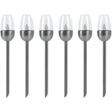 ETC Shop Außenleuchte Solarlampe Steckleuchte, Gartenfackel mit Feuereffekt, Terrassenlampe, integrierter Akku, Metall, Schwarz, Led, Dxh 6x38cm, 6er Set
