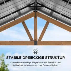Sunjoy Gazebo Rebra Zedernholz 404 cm x 465 cm Anthrazit FSC®