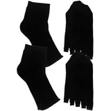 FESTFENDS 2 Paar UV-Schutzsocken für Nageldesign – Schwarze Fußüberzüge für Maniküre und Pediküre – Nagelhärtungs-Fußschutz, Boots- und flache Ausführung
