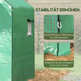 Outsunny Ersatzfolie mit UV-Schutz, Seitenfenster, Rolltür, Grün