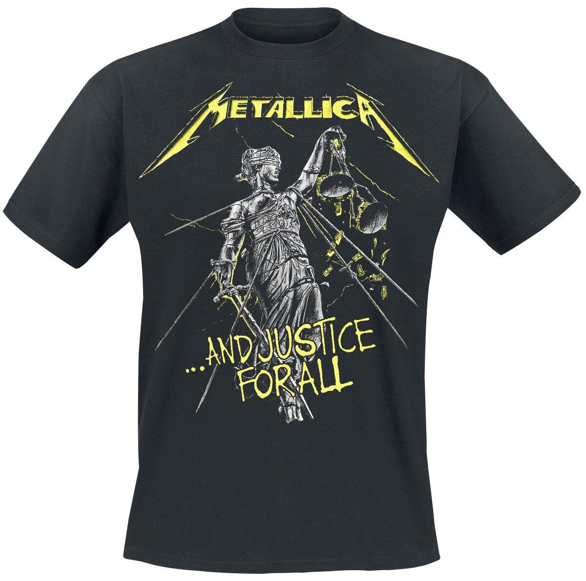 Metallica T-Shirt - ...And Justice For All - Tracklist - S bis 5XL - für Männer - Größe XL - schwarz  - Lizenziertes Merchandise! - XL