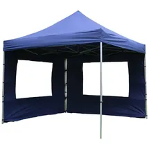 VCM PROFI Faltpavillon 3 x 3 m inkl. 2 Seitenteile Blau