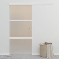 Prolenta Premium Schiebetür ESG-Glas und Aluminium 90x205 cm Silbern