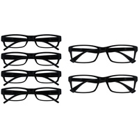 Die Lesebrille Unternehmen Schwarz Leicht Komfortables Leser Wert 4er-Pack Designer Stil UVR4PK032 +1,00 & Die Lesebrille Unternehmen Schwarz Leser Wert 2er-Pack Herren Frauen UVR2092BK +1,00