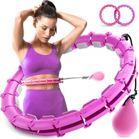 myhula Smart Hula Hoop Reifen für Erwachsene mit Gewichtsball&Noppen, Hula Hoop Reifen mit 24 verstellbare Glieder zum Abnehmen, Fitness&Gewichtsverlust, Anti-Rutsch-Pads angenehme Lautstärke (Lila)