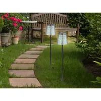 MeineWunschleuchte 2er Set Ausgefallene LED Solarlampen, Gartenstecker Solarlichter Deko,