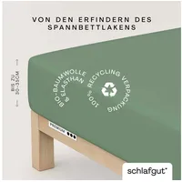 schlafgut Premium Baumwolle 90 x 190 - 100 x 220 cm green mid