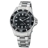 Eichmüller since 1950 Eichmüller Taucheruhr Herrenuhr Schwarz mit Lupe Datum und Drehlünette 20 ATM Taucher Uhr Herren