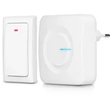 Alecto Moderne Funkklingel - Kinetisch Batterielos bis zu 50 Meter, IP44 weiss, 36 Melodien, Kinderleichte Installation - praktisch und langlebig