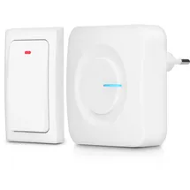 Alecto Moderne Funkklingel - Kinetisch Batterielos bis zu 50 Meter, IP44 weiss, 36 Melodien, Kinderleichte Installation - praktisch und langlebig