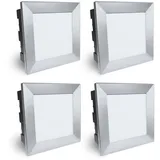 SSC-LUXon Piko-LQ Wandeinbauleuchte Aluminium 135x135 mm 4 Stück silber