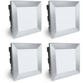 SSC-LUXon Piko-LQ Wandeinbauleuchte Aluminium 135x135 mm 4 Stück silber