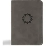 Holman Bibles NASB Large Print Compact Reference Bible, Charcoal Leathertouch