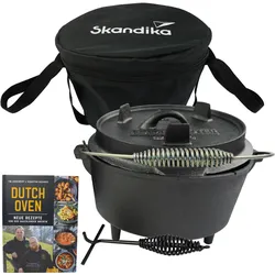 Dutch Oven Flame Master 8,5 L - Gusseisen Topf - Grillen, Camping, Zelten EINHEITSGRÖSSE