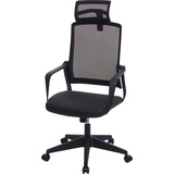 MCW Bürostuhl MCW-J52, Drehstuhl Schreibtischstuhl, ergonomisch Kopfstütze, Kunstleder schwarz