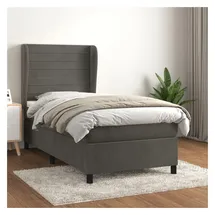 vidaXL Boxspringbett 100 x 200 cm Dunkelgrau