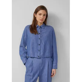 s.Oliver Blusenshirt aus Leinenmix mit Schleifendetail - blau - 40