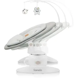 lionelo - Babyschaukel mit Melodie MELL Beige Sand 4xAA + Fernbedienung - Weiß/Beige