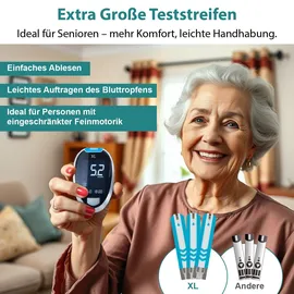GlucoCheck XL Set [mmol/L] mit 110 Teststreifen zur Kontrolle des Blutzuckers 1 St