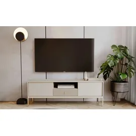 Möbel Kraft Maglione TV-Lowboard 154 cm Beige Metall/MDF/Spanplatte/Holzwerkstoff