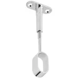 SO-TECH® Garderobenstange Schrankstangenhalter oval chrom poliert 30 x 15 mm, 1 Stück Mittelträger (verstellbar) silberfarben