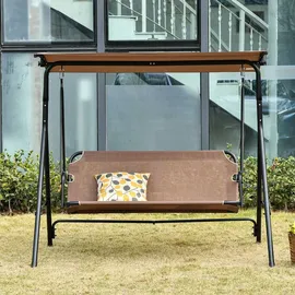 Outsunny Hollywoodschaukel Braun 3-Sitzer